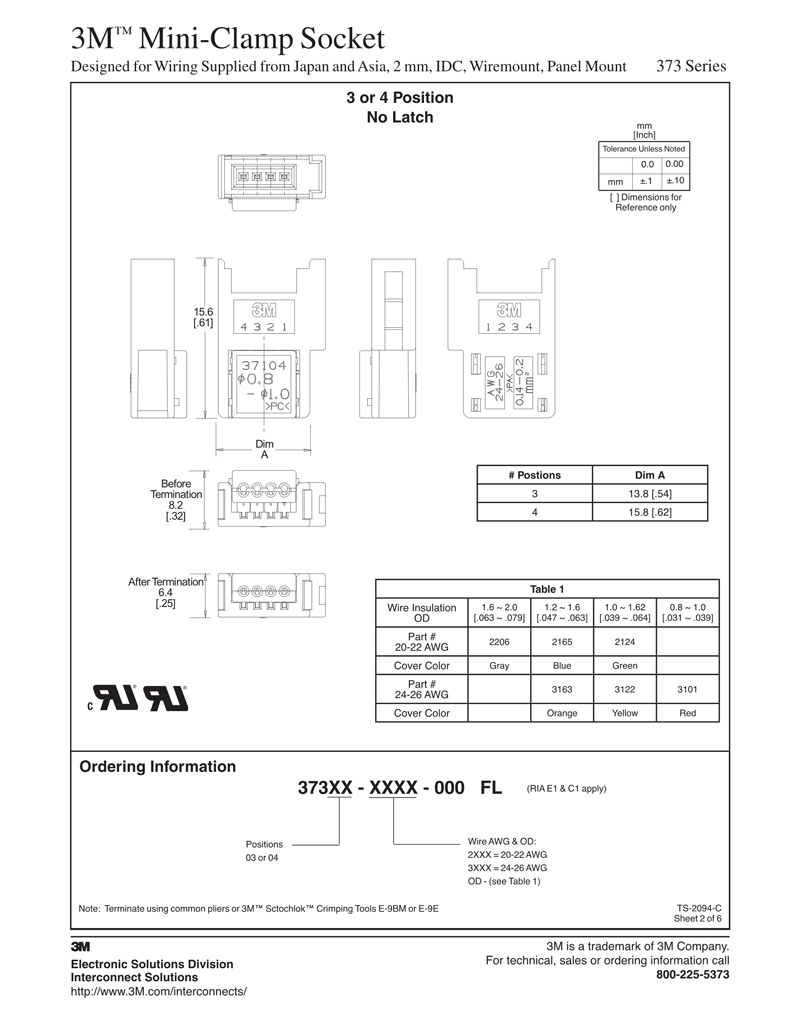 3M™ Mini-Clamp Socket, 373 Series