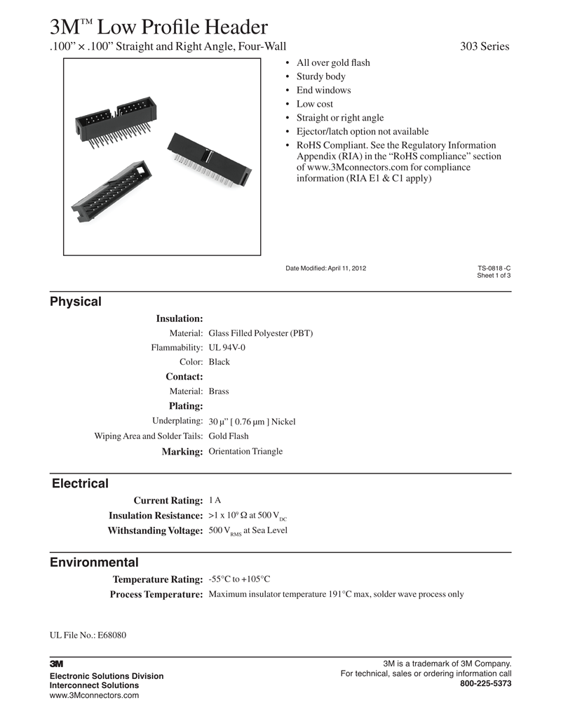 3M™ Low Profile Header, 303 Series
