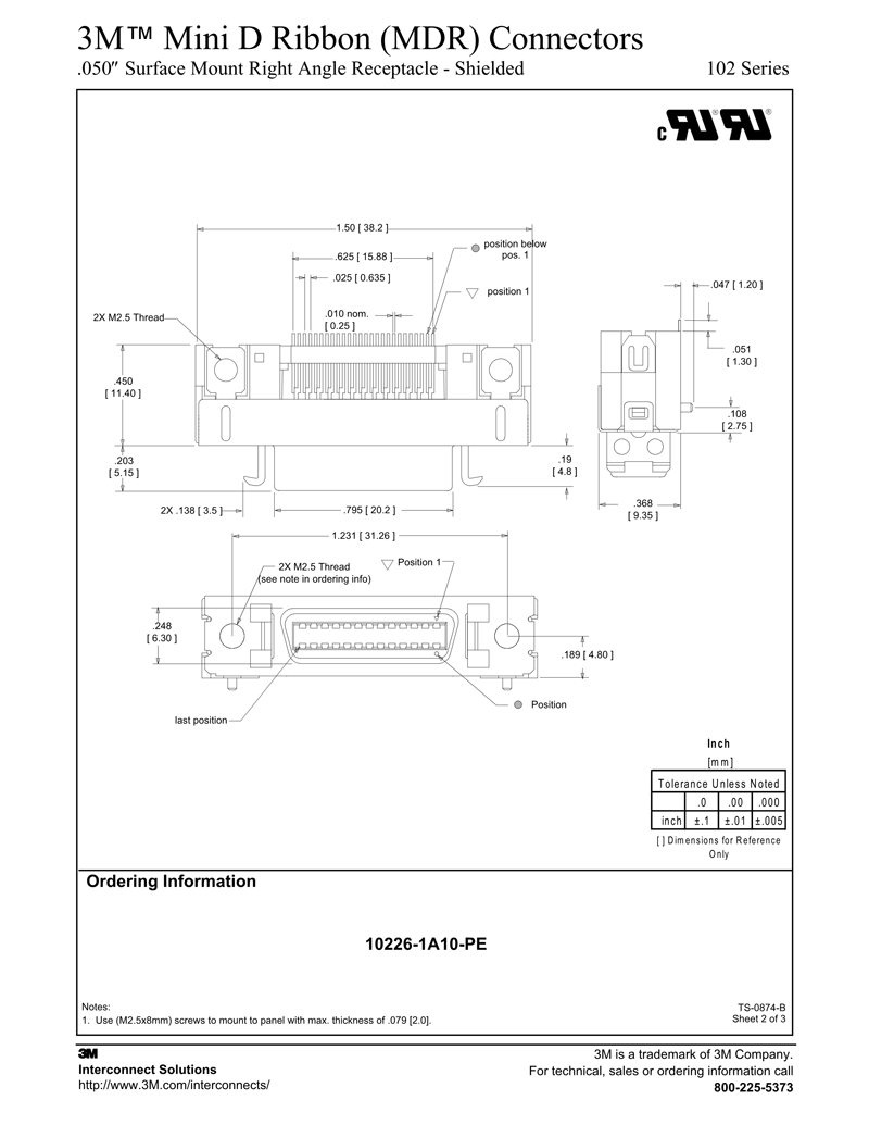 3M™ Mini Delta Ribbon (MDR) Connectors, 102 Series