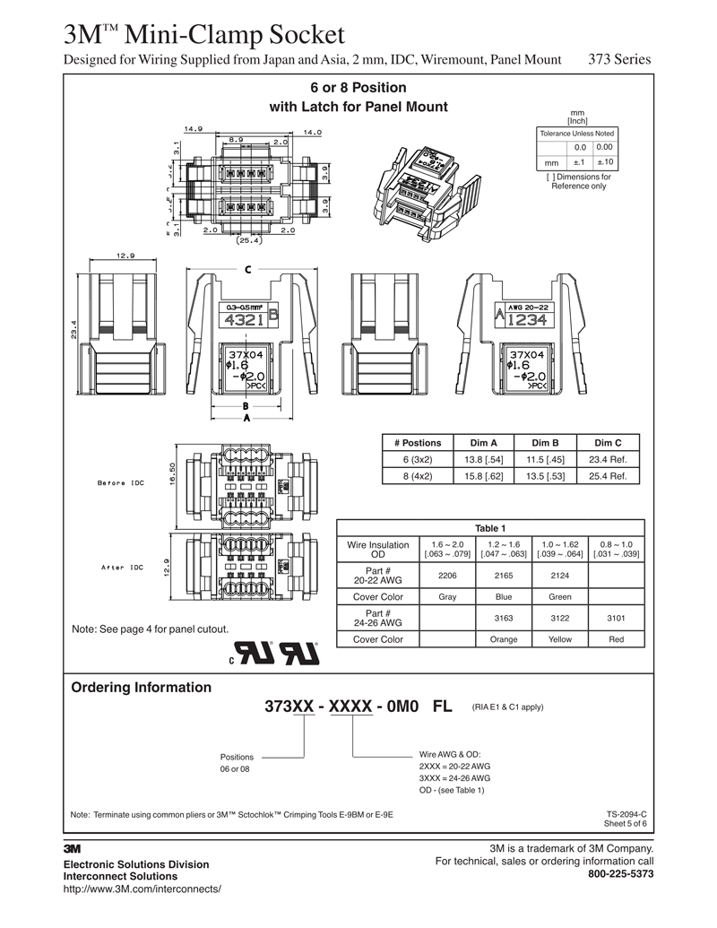 3M™ Mini-Clamp Socket, 373 Series