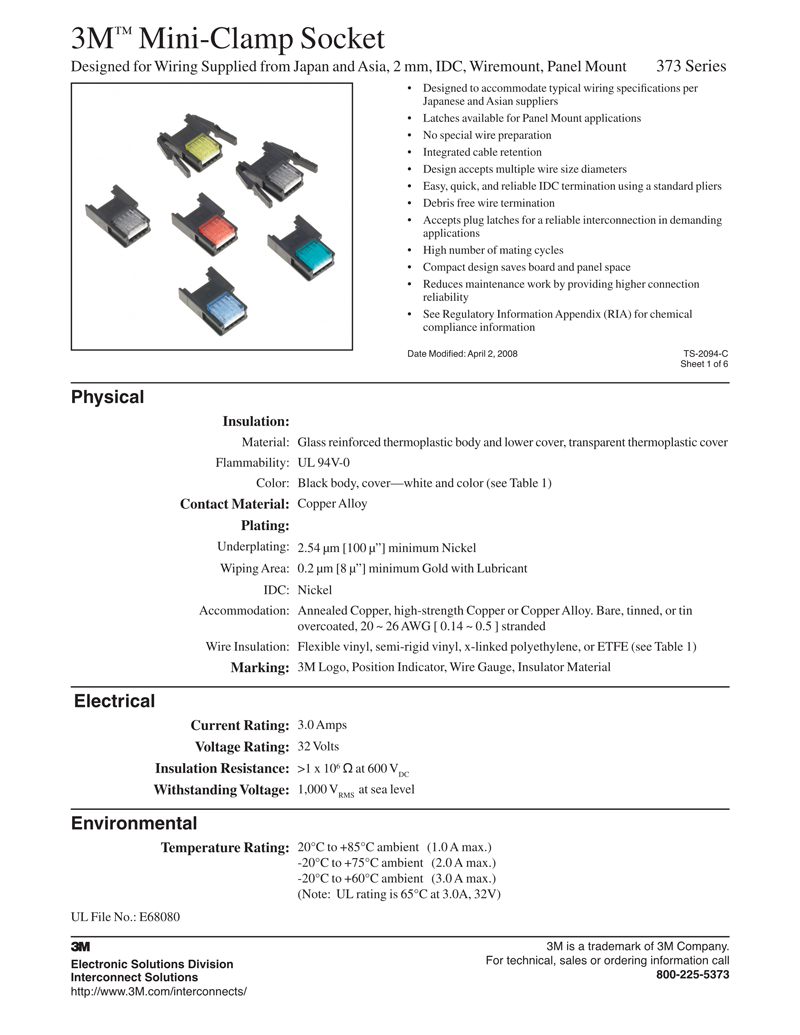 3M™ Mini-Clamp Socket, 373 Series