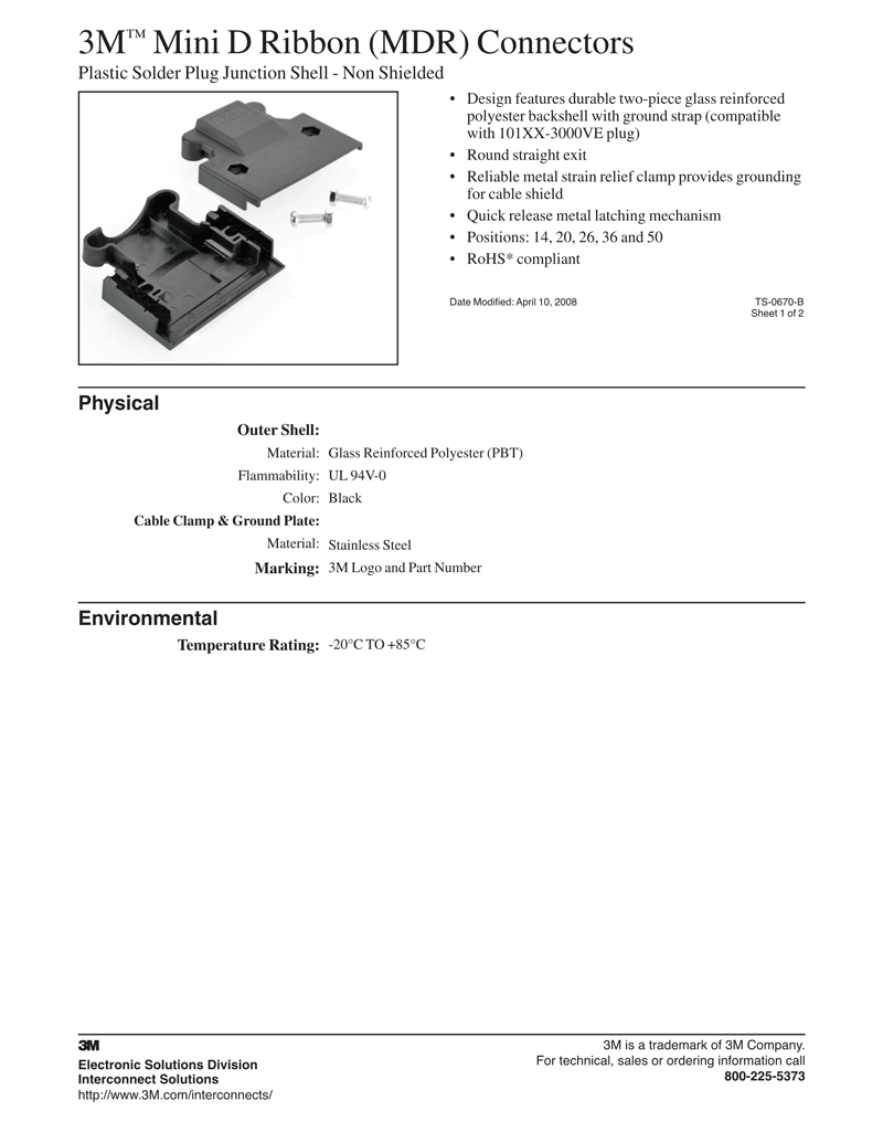 3M™ Mini Delta Ribbon (MDR), 103XX-52F0-008, 103 Series