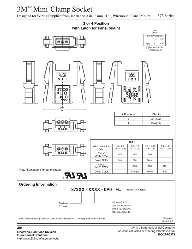3M™ Mini-Clamp Socket, 373 Series